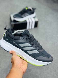 Adidas Bounce-black/grey stripes/yellow-(super lightweight and Super comfortable)-(Made in vietnam)-admv4bk
