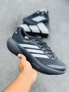 Adidas Supernova Rise 3 DREAMSTRIPE-Black (likely "Core Black")--(super lightweight and Super comfortable)-(Made in vietnam)-adsnor3bk2