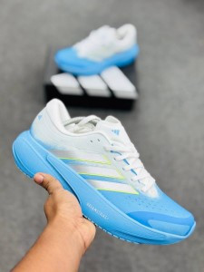Adidas Supernova Rise 3 DREAMSTRIPE-Cloud White / Silver-coloured Metallic / Semi Blue Burst-(super lightweight and Super comfortable)-(Made in vietnam)-adsnr3ofwh