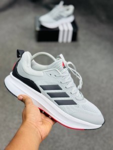 Adidas marathon v4- Light Grey / Cloud White/red-(super lightweight and Super comfortable)-(Made in vietnam)-admv4ash